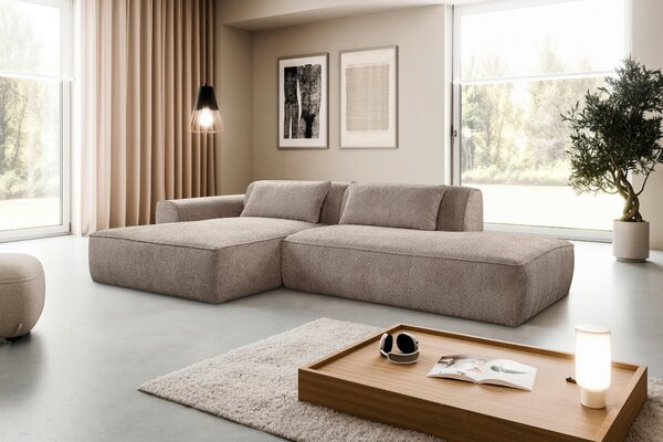 ROHOVÁ SEDAČKA, plast, textil, kompozitné drevo, taupe Livetastic - Sedačky, Online Only