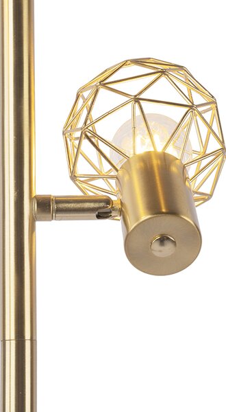 Dizajnová stojaca lampa zlatá 3-svetlo nastaviteľná - Mesh