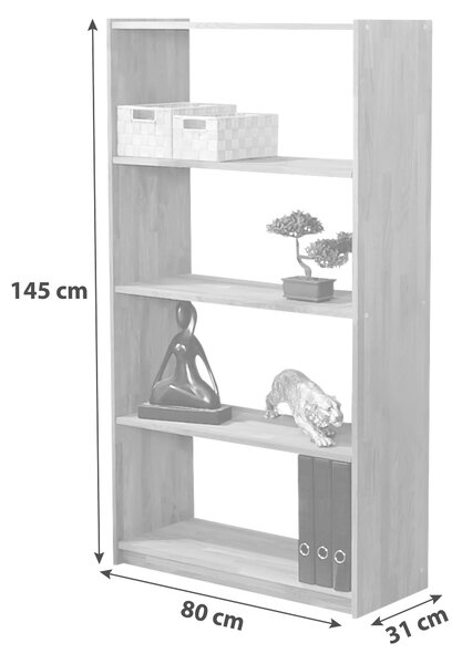 REGÁL, farba buka, buk, 80/145/31 cm MID.YOU - Online Only drobný nábytok, Online Only