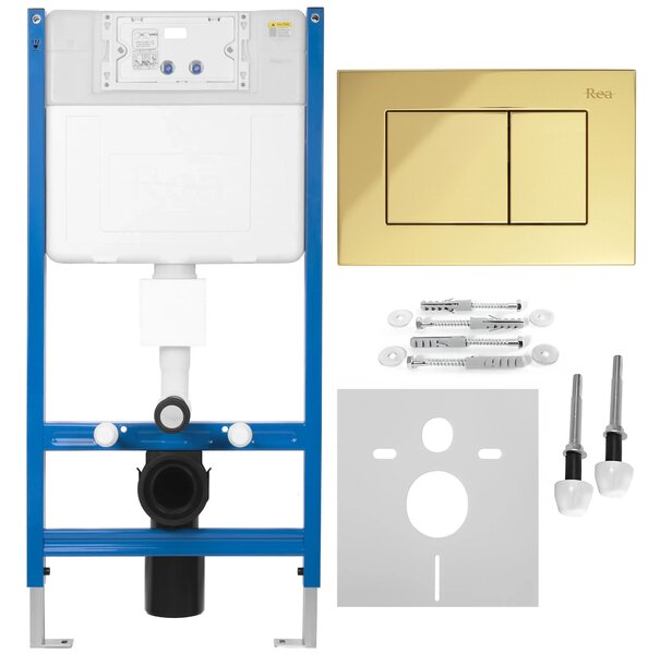 Podomietkový WC systém K011A-Q + tlačidlá J Gold