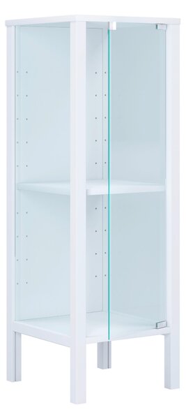 VITRÍNA, číra, biela, 33/98/35 cm Livetastic - Sklenené vitríny, Online Only