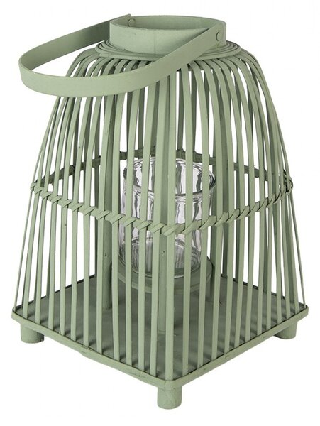 Zelený ratanový lampáš Simmy L - 24*24*36 cm - Clayre & Eef
