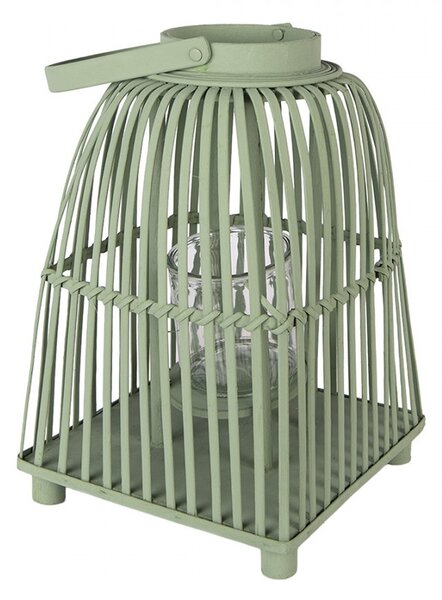 Zelený ratanový lampáš Simmy L - 24*24*36 cm - Clayre & Eef