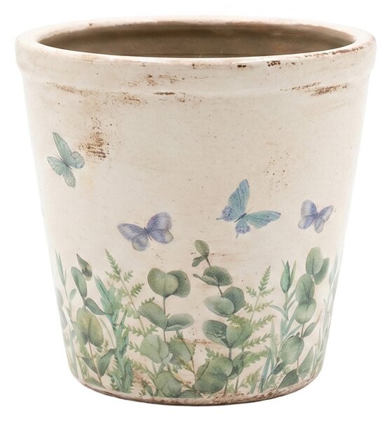 Dekoratívny obal na kvetináč Butterflies Home S - Ø 12*11 cm - Clayre & Eef