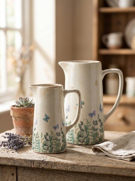 Decoration Can Beige Ceramic - 16*11*20 cm - Clayre & Eef