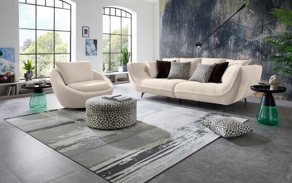 VEĽKÁ POHOVKA, textil, krémová, čierna, biela Stylife - Sedačky