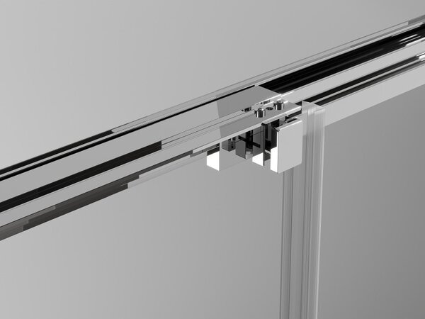 Mexen Exo, posuvná sprchová kabína, dvere 80 cm + bočná stena 70 cm, transparentné sklo, chróm, 8153-080-070-01-00