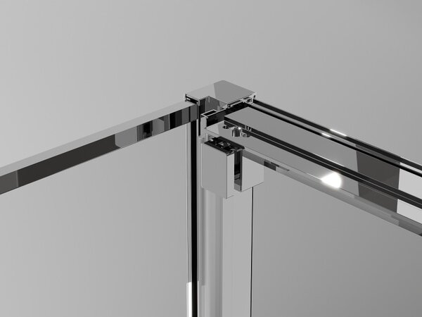 Mexen Exo, posuvná sprchová kabína, dvere 80 cm + bočná stena 70 cm, transparentné sklo, chróm, 8153-080-070-01-00