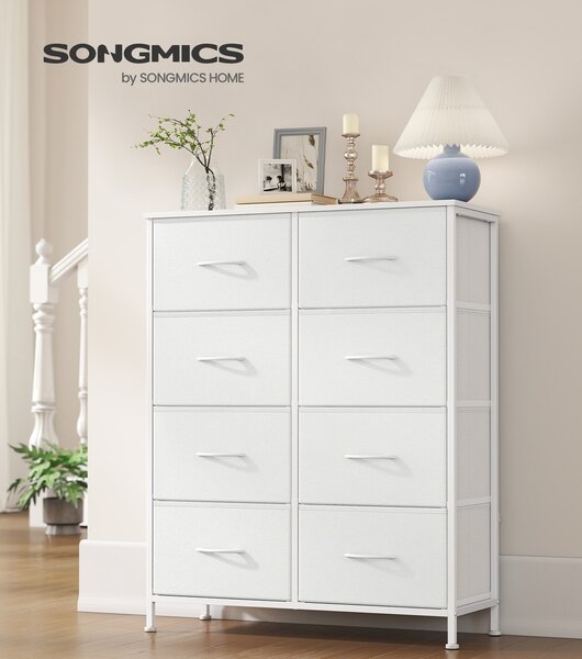 SONGMICS Komoda s látkovými zásuvkami Dopi 76,7 cm biela II