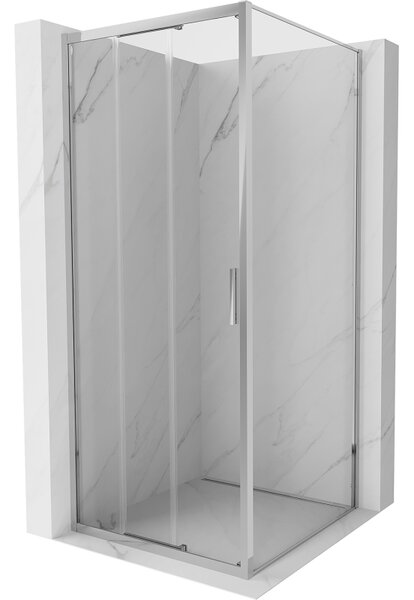 Mexen Exo, posuvná sprchová kabína, dvere 80 cm + bočná stena 80 cm, transparentné sklo, chróm, 8153-080-080-01-00