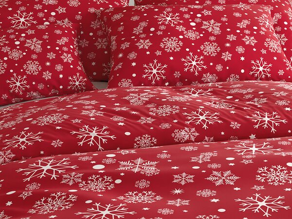 Obliečky z mikrovlákna SNOWFALL červené Rozmer obliečky: 70 x 90 cm | 140 x 200 cm
