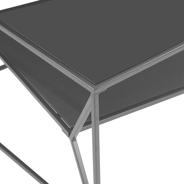 KONFERENČNÝ STOLÍK, sivá, čierna, kov, sklo, 75/75/43 cm Carryhome - Stolíky do obývačky