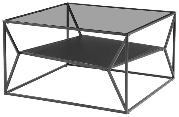 KONFERENČNÝ STOLÍK, sivá, čierna, kov, sklo, 75/75/43 cm Carryhome - Stolíky do obývačky