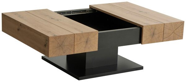 KONFERENČNÝ STOLÍK, čierna, farba duba, kompozitné drevo, 80/80/40 cm Carryhome - Stolíky do obývačky