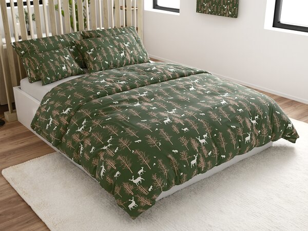 Obliečky z mikrovlákna OAK DEER tmavo zelené Rozmer obliečky: 70 x 90 cm | 140 x 220 cm