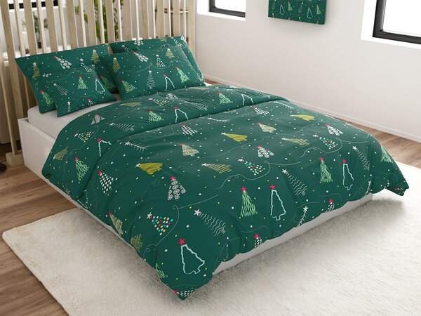 Obliečky z mikrovlákna CHRISTMAS DRIFT zelené Rozmer obliečky: 2 ks 70 x 90 cm | 200 x 220 cm