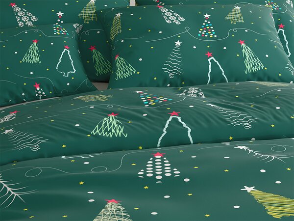 Obliečky z mikrovlákna CHRISTMAS DRIFT zelené Rozmer obliečky: 2 ks 70 x 90 cm | 200 x 220 cm