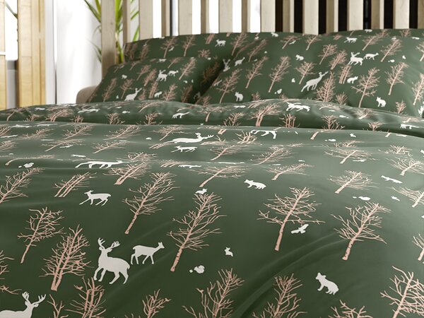 Obliečky z mikrovlákna OAK DEER tmavo zelené Rozmer obliečky: 70 x 90 cm | 140 x 220 cm