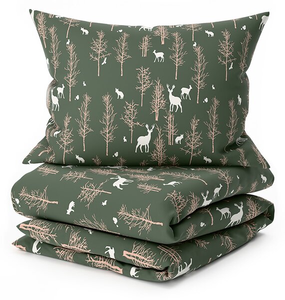 Obliečky z mikrovlákna OAK DEER tmavo zelené Rozmer obliečky: 70 x 90 cm | 140 x 220 cm