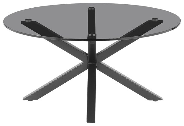 KONFERENČNÝ STOLÍK, sivá, čierna, kov, sklo, 82/82/40 cm Xora - Stolíky do obývačky