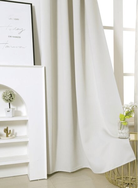Bielo-krémový záves OXFORD 140x250 cm Zavesenie: Riasiaca páska