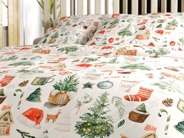 Obliečky z mikrovlákna FESTIVE MAGIC biele Rozmer obliečky: 2 ks 70 x 90 cm | 200 x 220 cm
