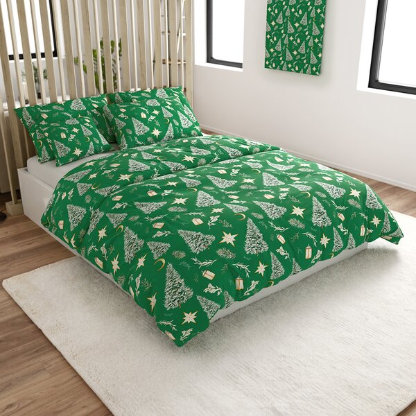 Obliečky z mikrovlákna GREEN CHRISTMAS zelené Rozmer obliečky: 70 x 90 cm | 140 x 200 cm