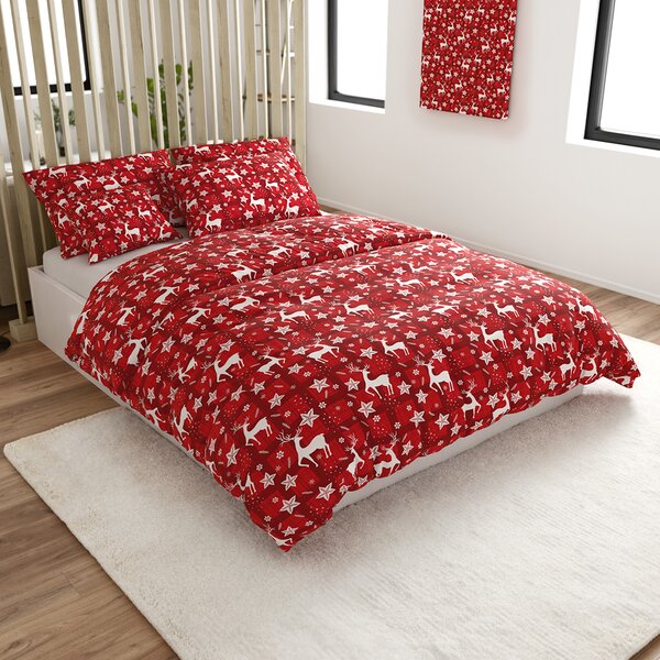 Obliečky z mikrovlákna VELVET CHRISTMAS červené Rozmer obliečky: 70 x 90 cm | 140 x 220 cm