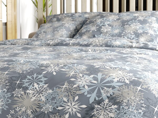 Obliečky z mikrovlákna SNOWFLAKE modrosivé Rozmer obliečky: 70 x 90 cm | 140 x 200 cm