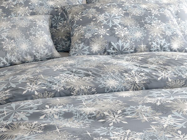 Obliečky z mikrovlákna SNOWFLAKE modrosivé Rozmer obliečky: 70 x 90 cm | 140 x 200 cm