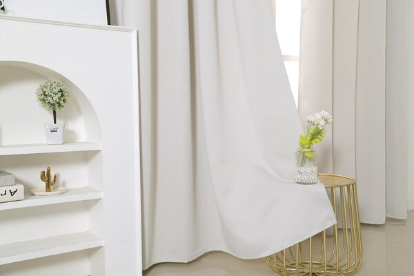 Bielo-krémový záves OXFORD 140x250 cm Zavesenie: Riasiaca páska