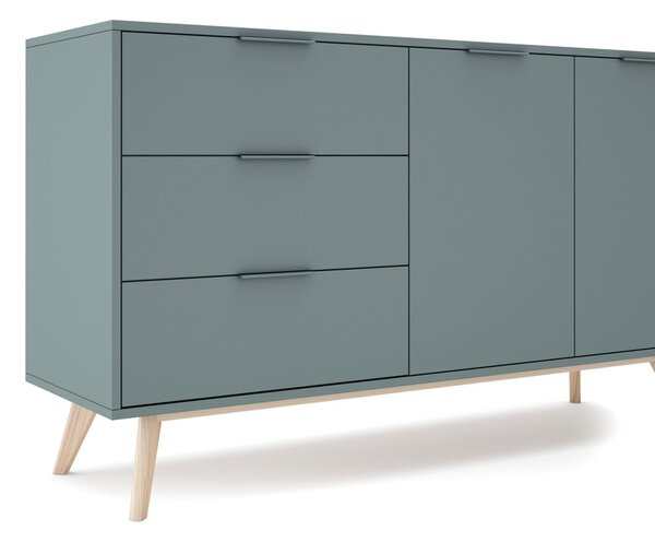 Komoda sivozelená 140x81x40 cm Pisco – Marckeric
