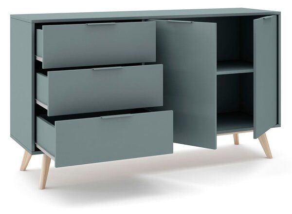 Komoda sivozelená 140x81x40 cm Pisco – Marckeric