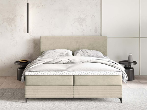 Čalúnená boxspring manželská posteľ Torrel 140x200 - krémová