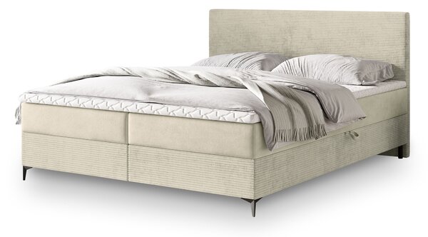 Čalúnená boxspring manželská posteľ Torrel 140x200 - krémová