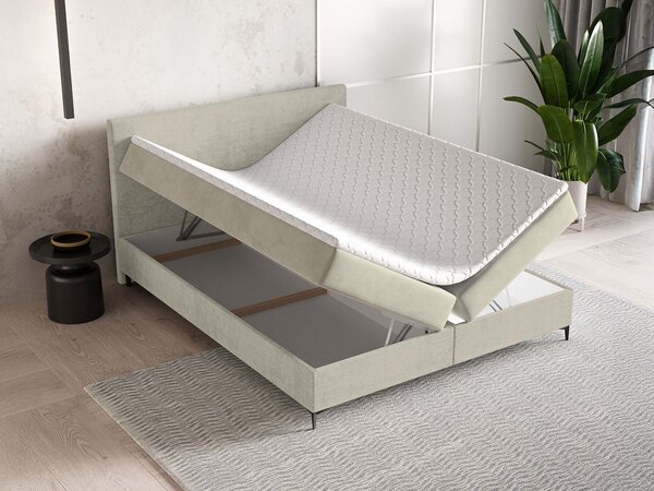 Čalúnená boxspring manželská posteľ Torrel 140x200 - krémová