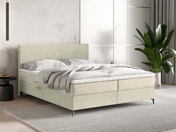 Čalúnená boxspring manželská posteľ Torrel 140x200 - krémová