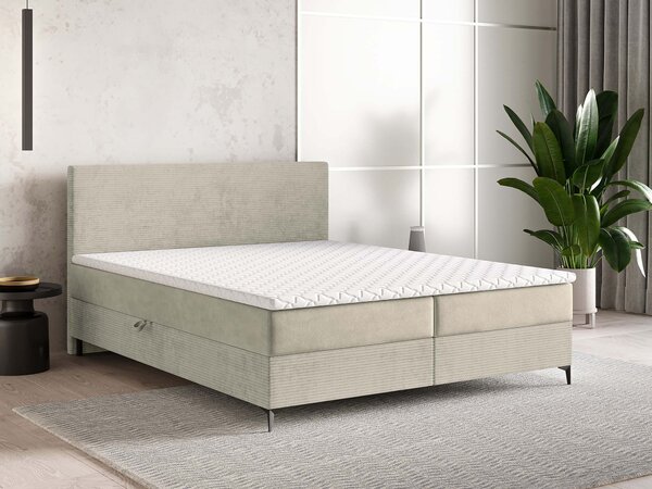Čalúnená boxspring manželská posteľ Torrel 140x200 - krémová