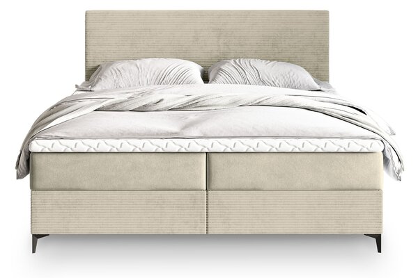 Čalúnená boxspring manželská posteľ Torrel 140x200 - krémová