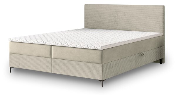 Čalúnená boxspring manželská posteľ Torrel 140x200 - krémová