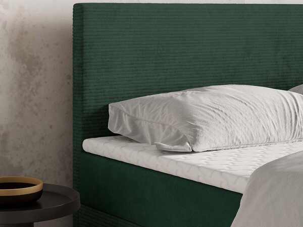 Čalúnená boxspring manželská posteľ Torrel 180x200 - tmavozelená