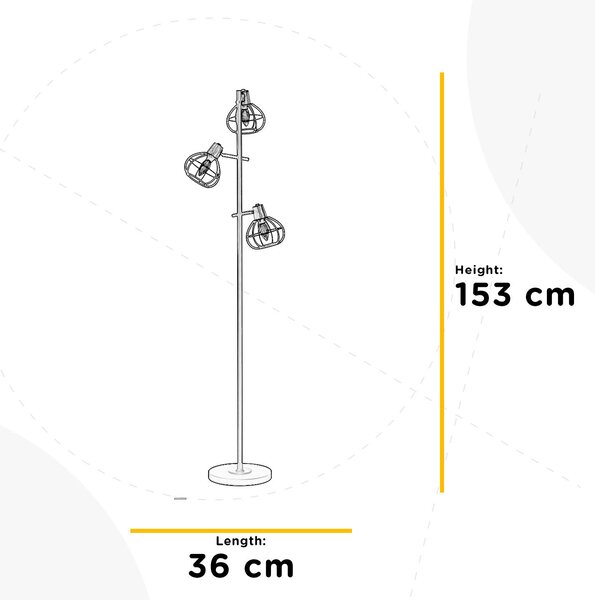 STOJACIA LAMPA, 36/36/153 cm - Online Only bytové doplnky, Online Only