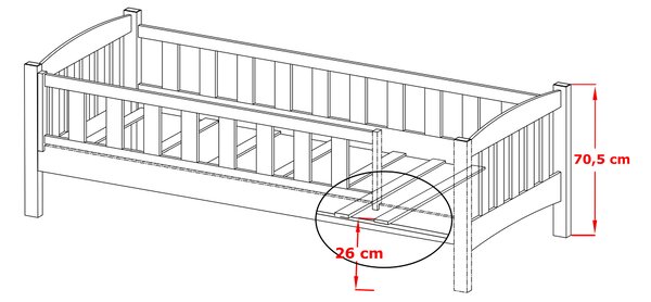 NovýNábytok.sk Detská posteľ 90 x 200 cm Gussie (s roštom a úl. priestorom) (biela). Akcia -19%. Vlastná spoľahlivá doprava až k Vám domov. 1012917