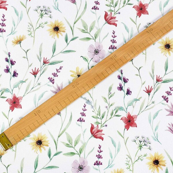Goldea teflónová látka na obrusy - farebné jarné kvety 160 cm