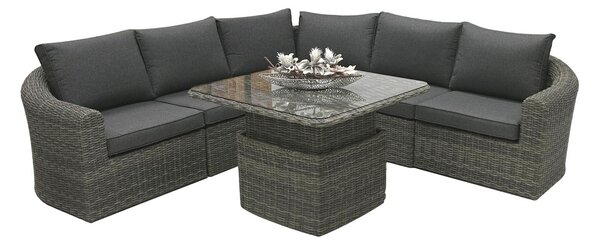 DEOKORK Ratanová modulová zostava BORNEO LUXURY pre 5 osôb (sivá)