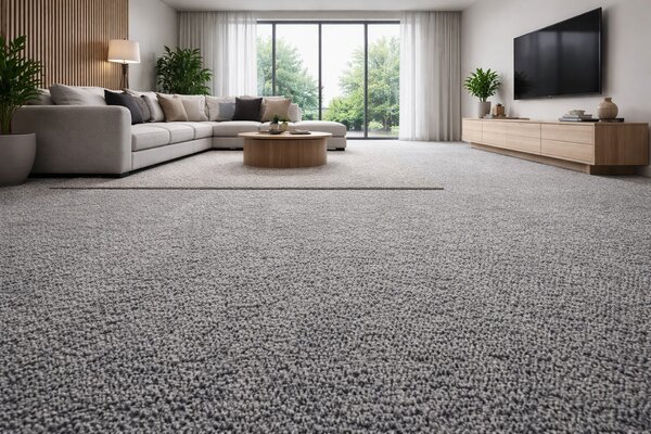 Lano , Metrážny koberec Bloom 850, na mieru, šíře 4m,5m, šedá, ab (mriežka), chodba / predsieň