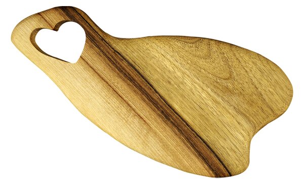 AMADEA Drevená doska srdce, masívne drevo, 28 x 14 cm, český výrobok