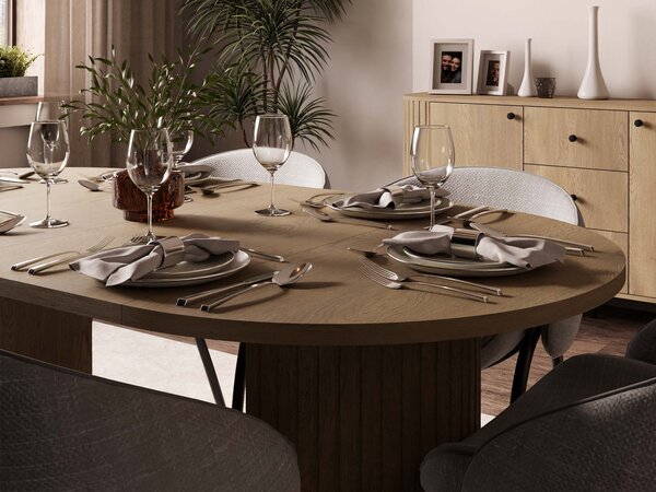 Rozkladací jedálenský stôl Ovalio 100-188x75 - dub cremona