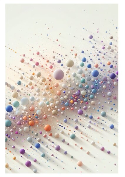 Obraz abstraktný tanec dúhových guličiek