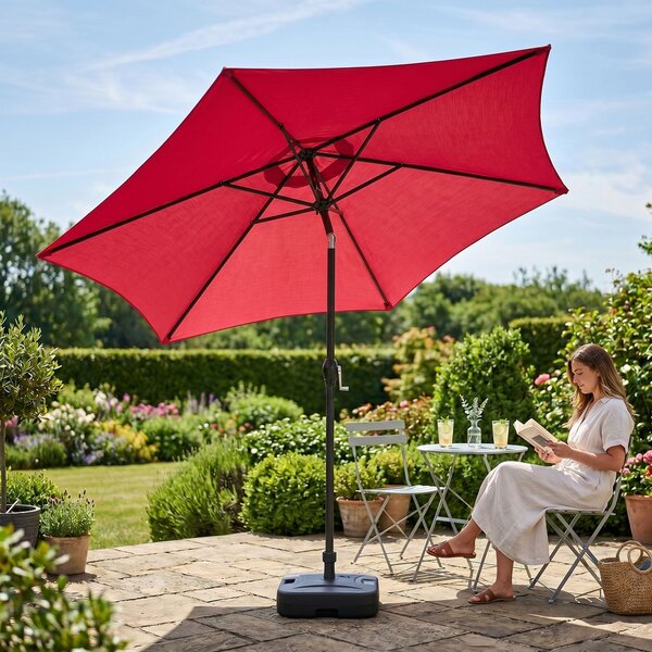 Ak furniture Záhradný slnečník ORIENT 270 cm červený